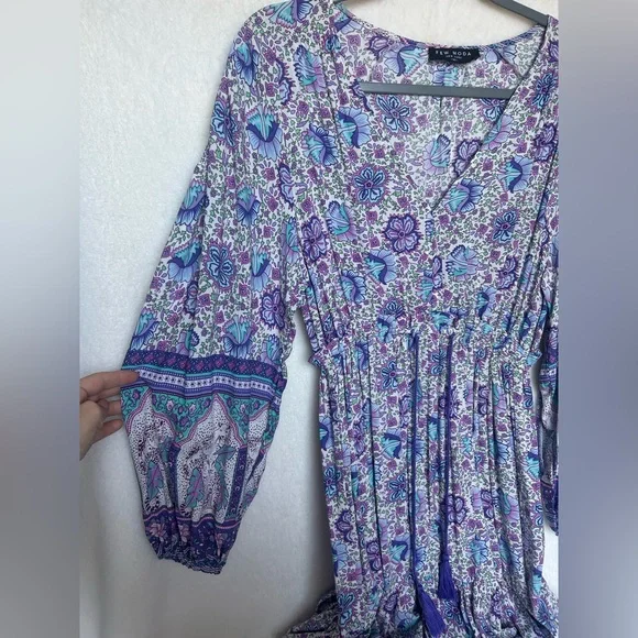 Bohemian Chic Style Floral Maxi Dress Size XS NWOT - Picture 11 of 15